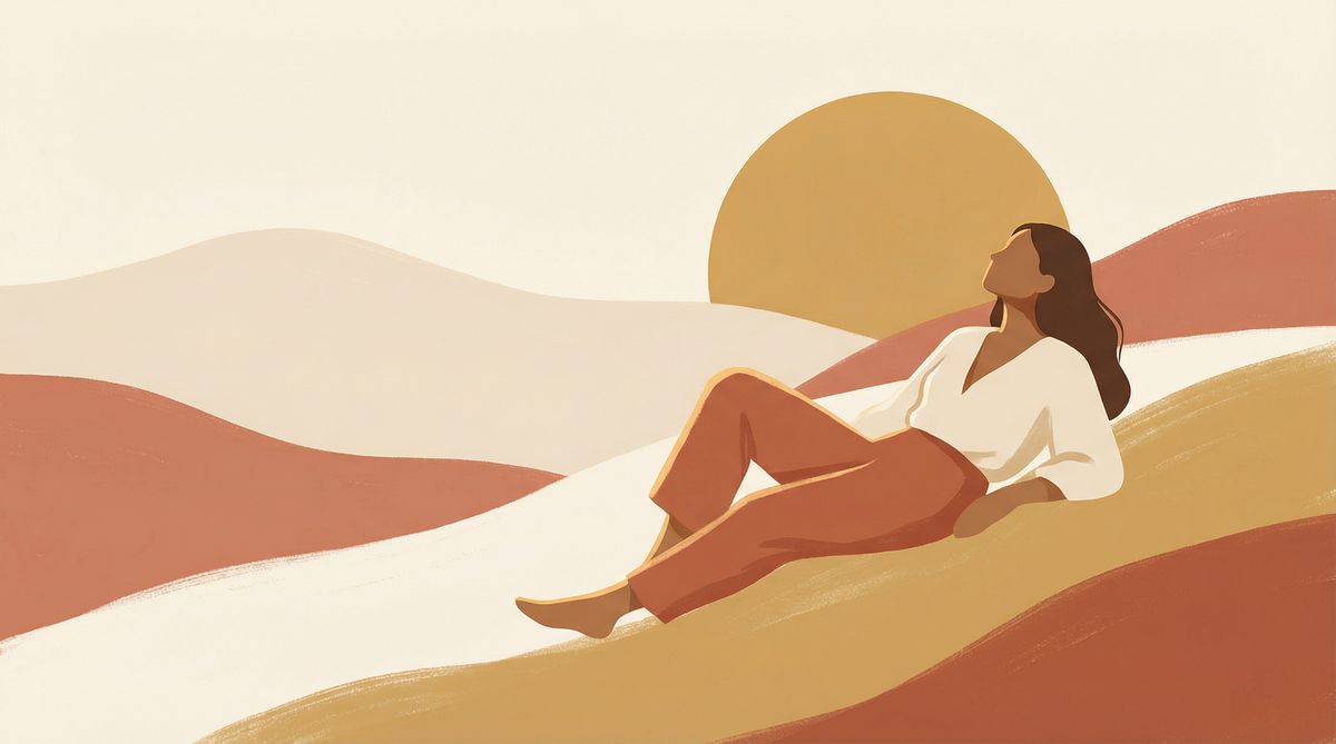 Persona relajada bajo el sol con un bronceado dorado
